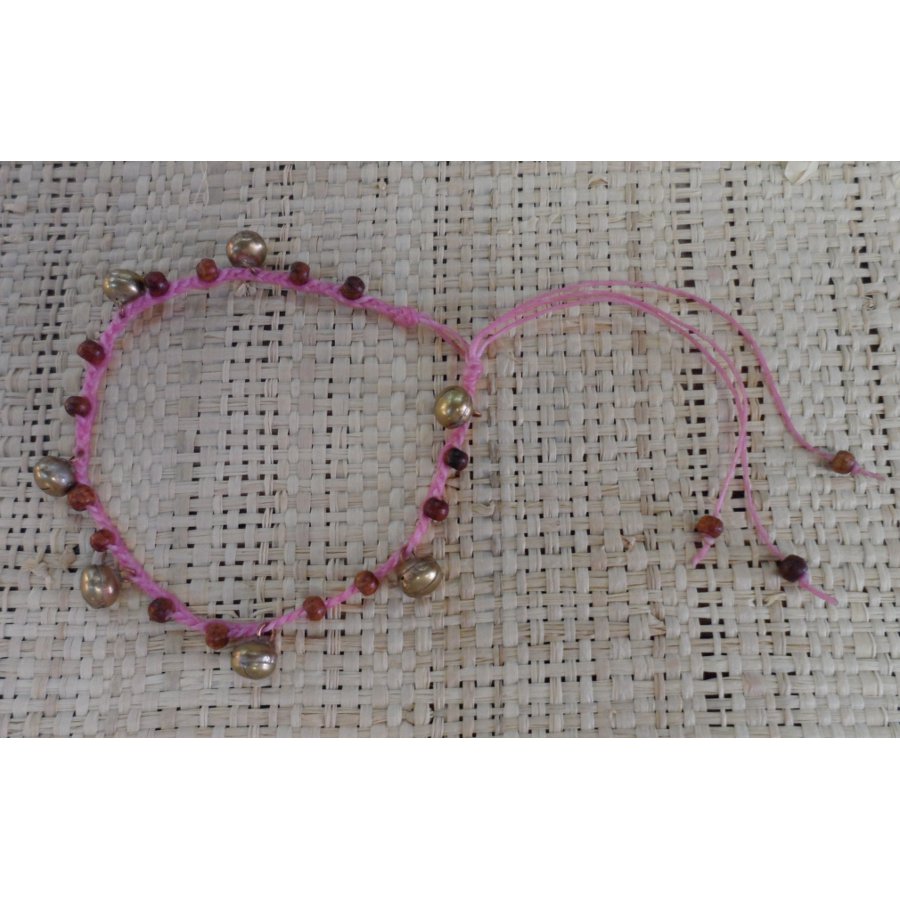 Bracelet de cheville rose