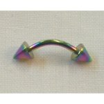 Piercing arcade incurvé 2 pointes rainbow