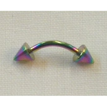 Piercing arcade incurvé 2 pointes rainbow