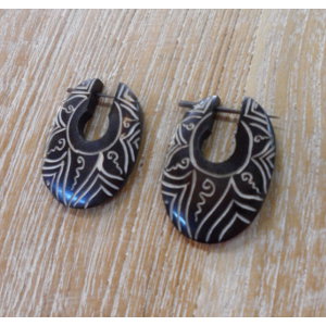 Boucles d'oreilles tribales 2 ovoïde 