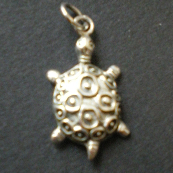 Pendentif argent tortue pois