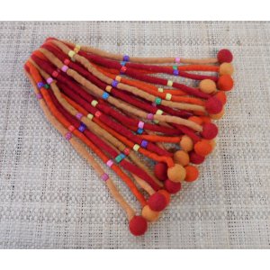 Chouchou big pompon rouge/orange