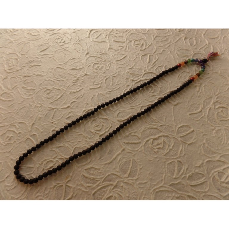 Collier harmonie 7 chakras pompon multicolore