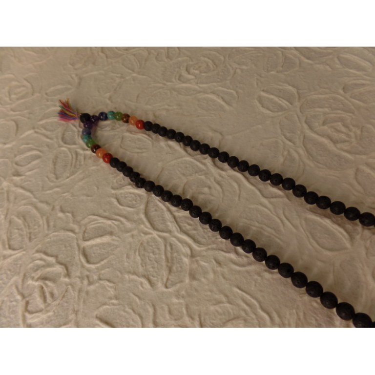 Collier harmonie 7 chakras pompon multicolore