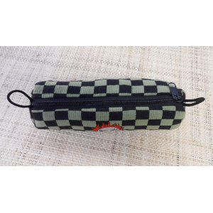 Trousse tête de mort à damier vert