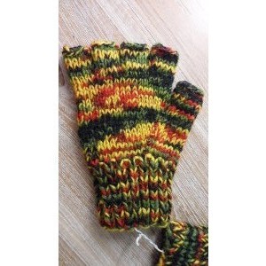 Mitaines en laine multicolore rasta