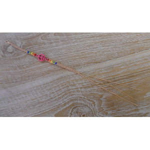 Bracelet  macramé peace and love rose/beige