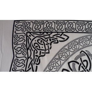 Tenture maxi cercle celte noir fond blanc