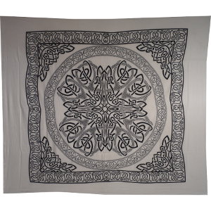 Tenture maxi cercle celte noir fond blanc