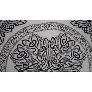 Tenture maxi cercle celte noir fond blanc