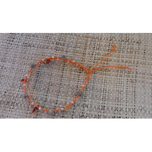 Bracelet de cheville orange coquillages