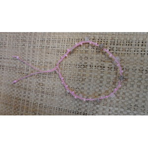 Bracelet de cheville rose coquillages