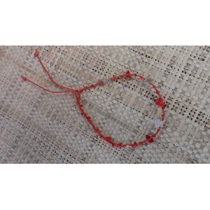 Bracelet de cheville rouge coquillages