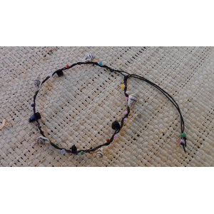 Bracelet de cheville noir sea shell