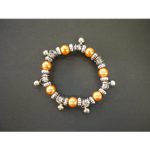 Bracelet perles oranges et pampilles