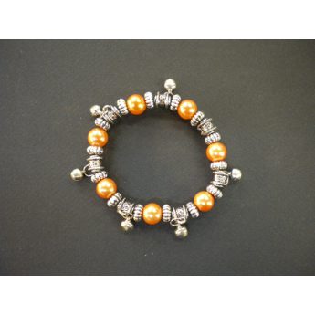 Bracelet perles oranges et pampilles