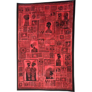 Tenture patchwork africa rouge