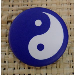 Badge Yin Yang bleu