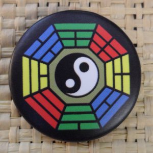 Badge Yin Yang hexa noir color