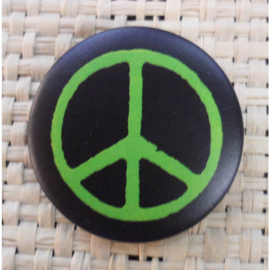Badge peace & love noir et vert