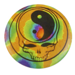 Badge Yin Yang Multicolore tête de mort