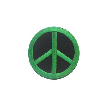 Ecusson peace & love vert satiné