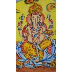 Tenture Ganapati dans un lotus