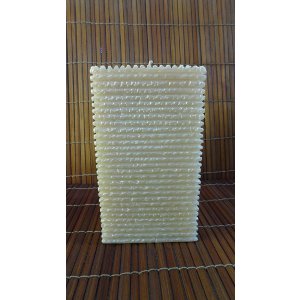 Bougie carrée blanche nacrée stries