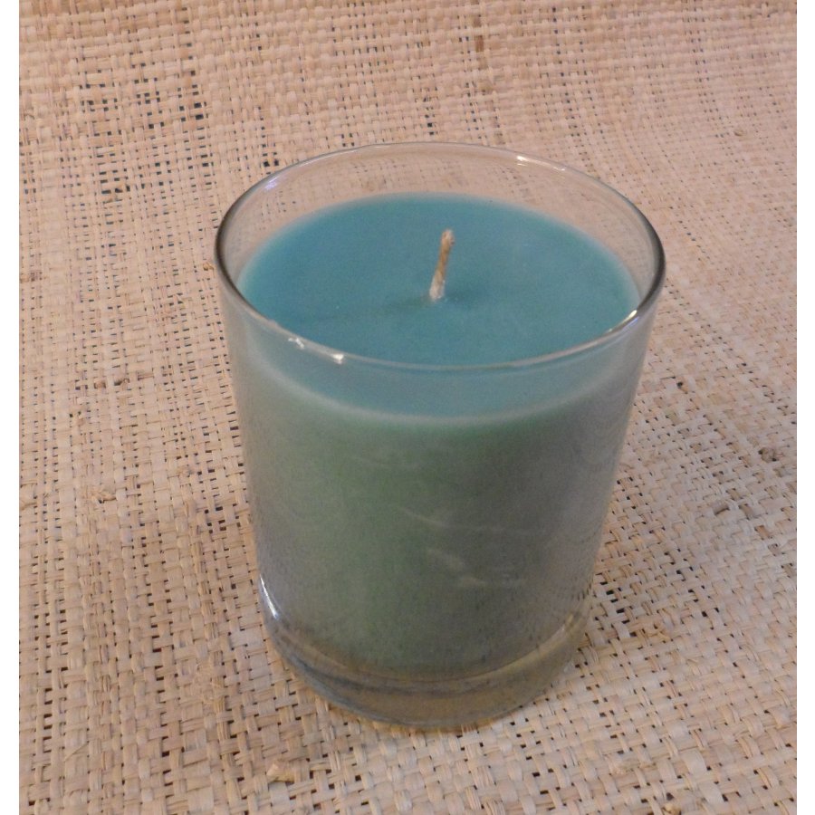 Bougie verre turquoise