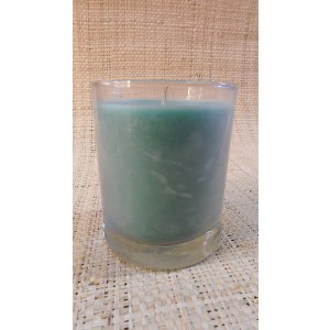 Bougie verre turquoise