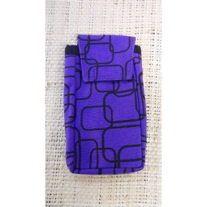 Pochette smartphone motif géo mauve