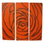 Tableau floral triptyque rose