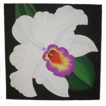 Tableau orchidée blanche