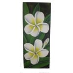 Tableau floral frangipanier pm blanc au coeur jaune