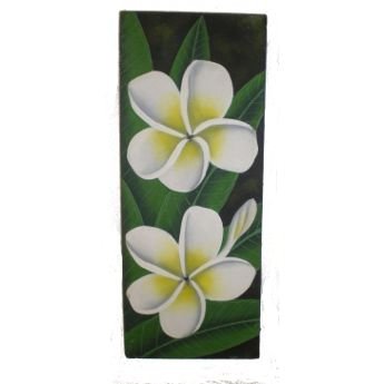 Tableau floral frangipanier pm blanc au coeur jaune