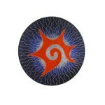 Ecusson tribal spirale étoilée orange GM