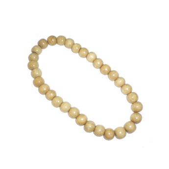 Collier grosses perles bois clair