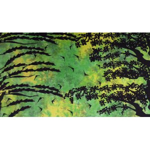 Tenture maxi au pays merveilleux vert