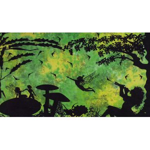 Tenture maxi au pays merveilleux vert