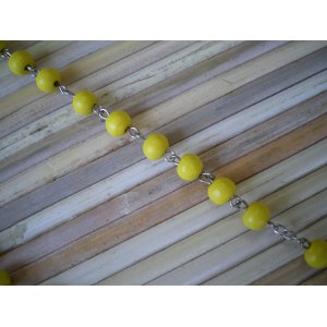Chapelet perles jaunes