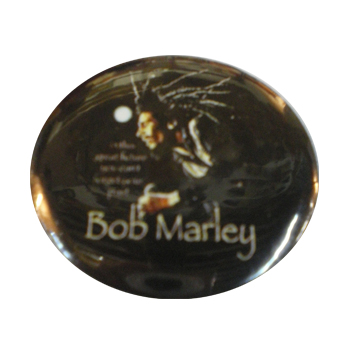 Badge Bob Marley Profil fond noir