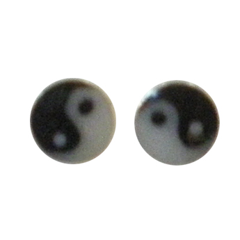 Clous d'oreille en argent yin yang