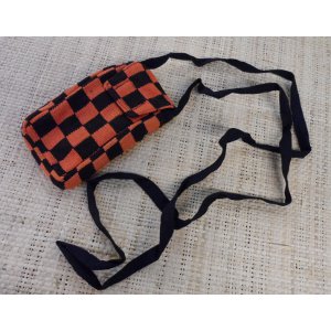 Housse mobile L orange à damier