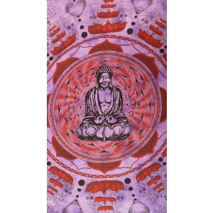 Tenture lotus Bouddha mauve