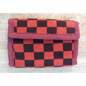 Portefeuille damier noir rouge