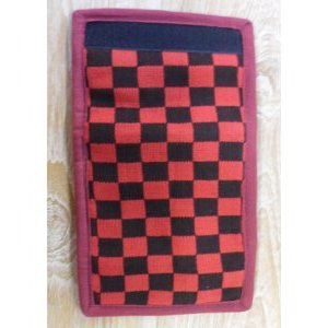 Portefeuille damier noir rouge