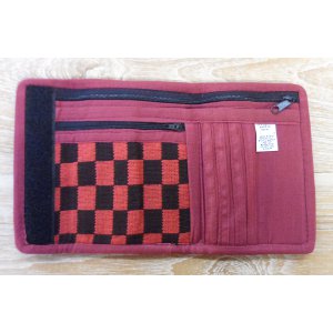 Portefeuille damier noir rouge