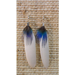 Boucles d'oreilles plume blanche