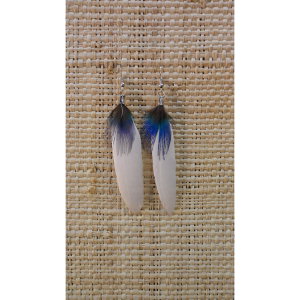 Boucles d'oreilles plume blanche