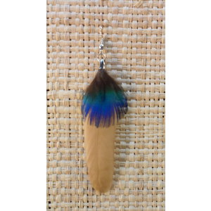 Boucles d'oreilles plume beige